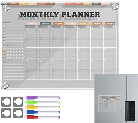 Torrraderingstavla för kylskåp | Magnetisk kylskåp veckokalender