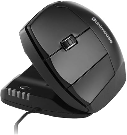 Contour Unimouse Mouse ergonomico | Inclinazione regolabile da 35° a 70°, 6 pulsanti programmabili, poggiapollice per il dolore al polso | Plug & Play per Mac e PC - Cablato - Sinistro