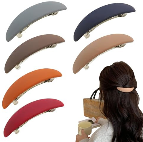 Haarspangen Damen, 6 Stück Automatische Haarspange Klassische Französische Haarspangen Vintage Automatisch Hair Clip Set Geeignet für Haarschmuck für Damen