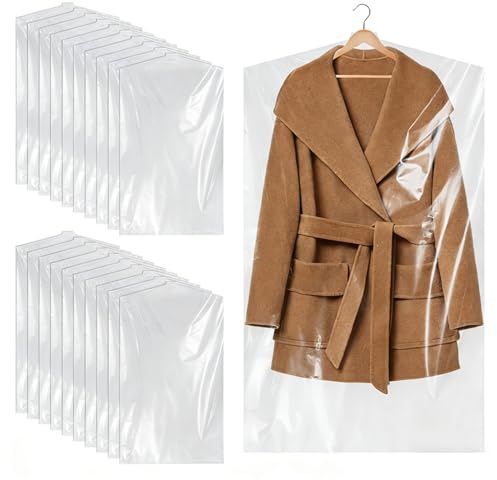 GYSRXS 100 Piezas Fundas Ropa Armario 60×100CM Bolsas Transparentes para Ropa Desechables Bolsas Tintoreria Plastico Fundas Ropa para Trajes,Chaquetas,Camisas y Faldas