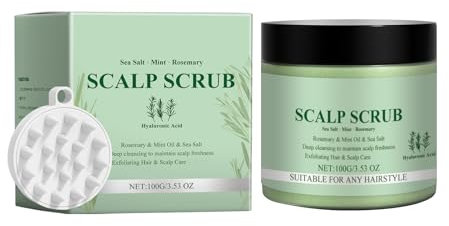 Scalp Scrub, Rosmarin-Kopfhautpeeling, Rosemary Scalp Scrub, Reinigende und Nährende Kopfhaut, Vorbeugung von Haarausfall, Nährende Haarpflege mit Kopfhautmassagegerät