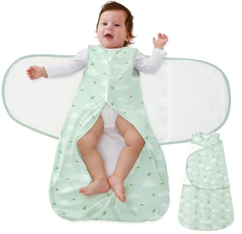 LILBESTIE Baby Swaddle Sleep Sack, 1.0 Tog New-Parent-Friendly Swaddle for Newborns & infant 3-6 Months Baby Wearable Blanket Reduce Startle Reflex, Newborn Boys Girls Registry Essentials