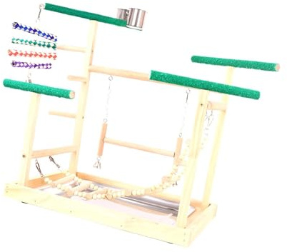 KESOTO Parco Giochi per Uccelli in Legno Uccelli Giocattoli da Masticare Centro attività Fisica per Piccioncini