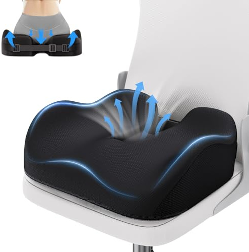 Benazcap Cojín de Asiento Ergonómico para Silla de Oficina,Cojín de Ortopédico Alivio de la Presión para Caderas,Ciática, Coxis, Cojin para Silla de Ruedas, Asiento de Coche, Silla de Gaming