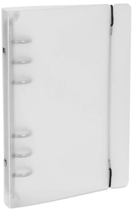 A6 Ringbok med 6-ring metallmekanism – PP-plasttäckblad, transparent – 125 x 185 x 25 mm – med elastiskt band för säkerhet – perfekt för anteckningar, studier och kontor