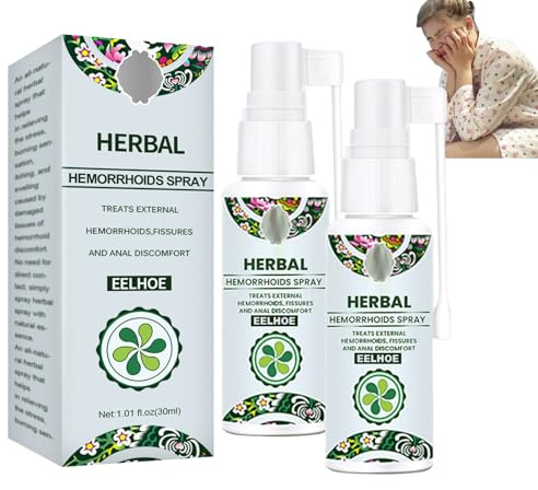 Cremas Hemorroides Spray, Spray Alivio Hemorroides, Efecto Frescor Instantáneo Que Calma La Molestia, Reduce La Sensación De Irritación, Y Usar En Cualquier Lugar (2pcs)