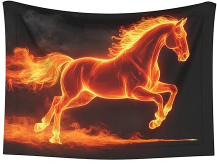 Nuzjahu Fire Horse 2 Print Dog Blanket Super Soft Pet Blanket (sizename) Velvet Double Sided Blankets Protection Couch for Dog Puppy Cat