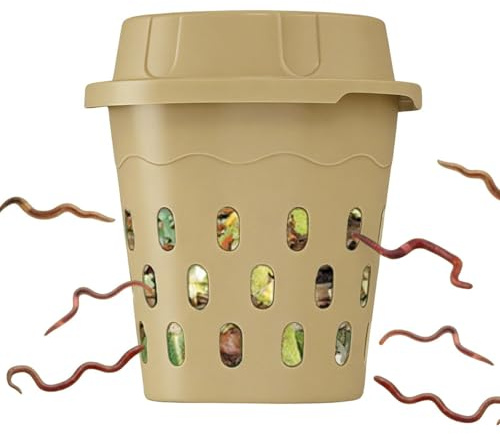 Compostador Enterrado – PP 24x24x27 Cm | Granja De Lombrices para Jardín | Contenedor Ecológico De Compostaje para Residuos Orgánicos