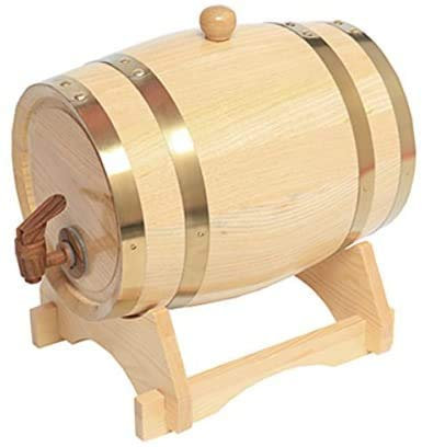 Tonneau en bois de chêne pour stockage ou vieillissement de vins et liqueurs 1,5 L-20 L, blanc, 1,5 l