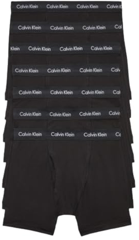 Calvin Klein Men's Cotton Stretch Megapack Boxer Briefs, Black (7 Pack), M