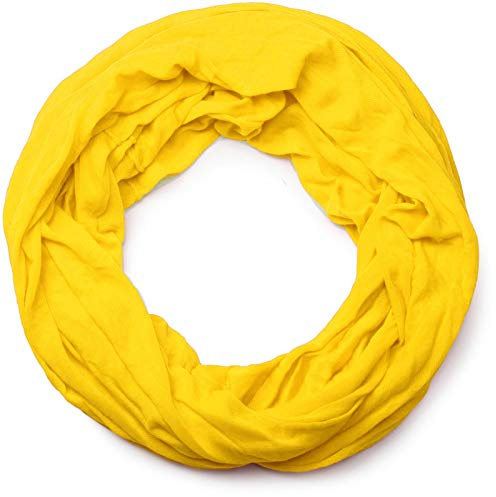 styleBREAKER Écharpe tube en jersey à effet crash, unie, légère pour l'été, élastique 01016041, couleur:Jaune soleil