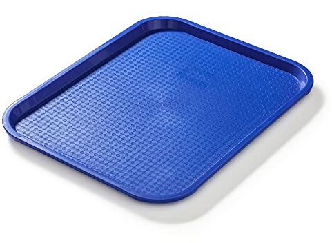 Forgast Rechteckig Fast Food-Tablett | 45x35cm | Blau | Bruchsicheres Serviertablett | Kunststofftablett | Servierplatten für Restaurant, Couchtisch, Küche, Esszimmer Café, Fast Food, (FG12534)