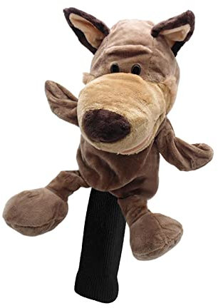 harayaa Weiche Plüsch Golfschläger Driver Kopfbedeckung, Niedliche Holz Kopfbedeckung, Damen Herren Golfer Geschenk & Golftaschen Zubehör, Wolf