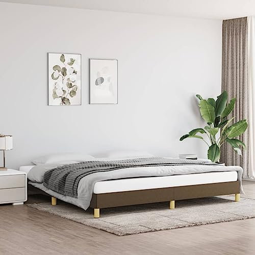 Annlera Bettgestell 203x203x25cm Braun Stoff,Sperrholz,Holzwerkstoff Tagesbett Aus Holz Sofa Im Wohnzimmer Jugendbett Einzelbett Bodenbett Palettenbett Robusten Bettgestell Lattenrost