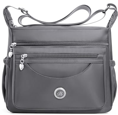 Fabuxry Crossbody-Taschen für Damen, Schultertasche, mehrere Taschen, Reisetasche, Damengeldbörse, GRAU, Medium