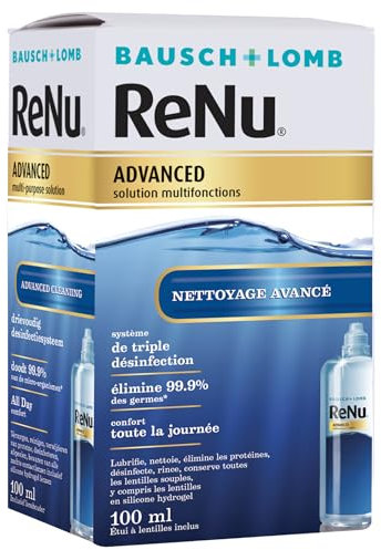 ReNu Advance Produit Lentilles de Contact Souple - Système de Triple Désinfection, Solution d'Entretien Multifonction pour Lentilles Souples - Flacon de 100ml