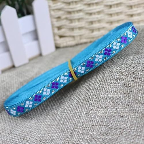 Sömnadsband, band, sömnadsband, satinband, 7 yards 1 cm jacquardband Vävd vävtejp Trim Broderade spetsar Gör-det-själv-plagg Gardin Sytillbehör Tyg (Färg: B34) (Size : B03)
