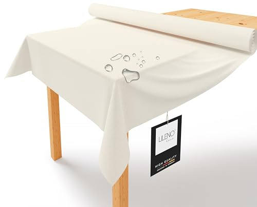LILENO HOME Rouleau de nappe 25 m x 1,10 m, nappe en matériau non tissé semblable à un tissu, lavable, au mètre, rouleau en papier jetable, alternative