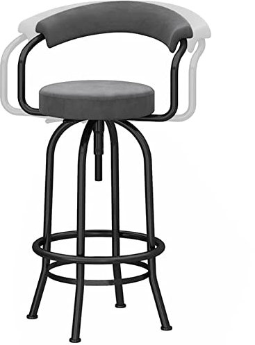 DFKGLCRR Samt Barhocker mit Rückenlehne, gepolsterter Barstuhl, 360° schwenkbare Barhocker für Küchentheke, Hausbar, Esszimmer (Grey)