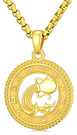 PARYFO stjärntecken halsband 12 stjärntecken hänge halsband horoskop kedja oxiderat/guld berlock konstellationer astrologi halsband födelsedag presenter för män kvinnor födelsedagspresent, 22MM