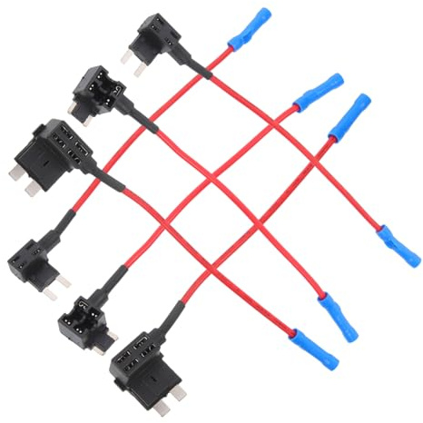 MUELODSIC Kit de 6 Porte-fusibles en Ligne Protection Électrique Fiable pour Automobile 32v 10a en Abs et Alliage D'aluminium, Accessoires Voiture pour Taxis et Véhicules