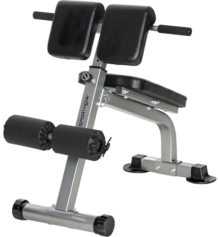 SPORTNOW Panca Romana Multifunzione, Sedia Romana Pieghevole con Inclinazione Altezza Regolabile per Iperestensioni Schiena, Panca Addominali Pesi Fitness per Allenamento Palestra Casa, Capacità 150kg