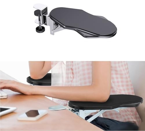 ETOFIXEE Armstöd skrivbord, ergonomiskt armstödsstöd handledsstöd, 90° vikbar och 180° vridbar skrivbordsförlängning, justerbart armstöd, armbågsstöd för hem och kontor