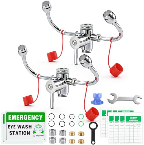 Yeipower Eyewash Staion Sink-Faucet Attachment-Kit - Faucet Mounted Emergency Eye wash Staion OSHA Approved First Aid Eye Flush Unit