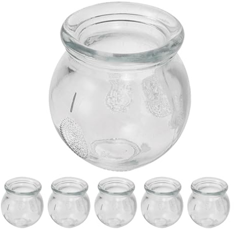 HOOWIFFY Lot de 6 Set de Ventouses en Verre Transparent pour Massage Corporel et Facial, Accessoires de Ventouses Antidérapants, pour Usage Domestique et Relaxation Bien-