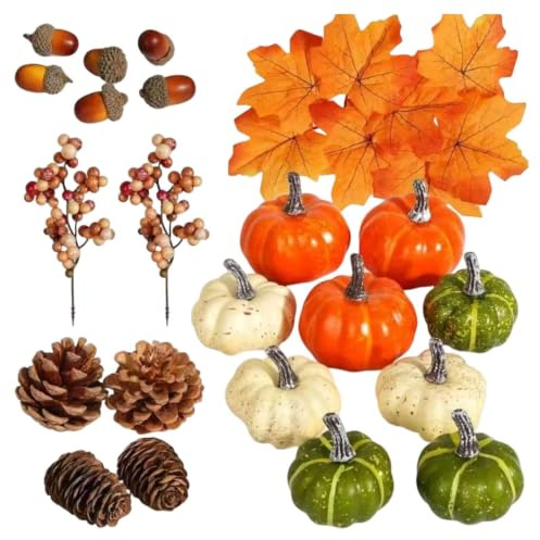Konstgjorda Pumpor Höstdekoration 25 Stycken Assorterade Realistiska Mini- | Höstdekoration Sats För Höstskörd Heminredning Lantgård Fönsterdisplay Thanksgiving Halloween