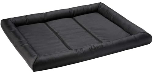 HUNTER Hundematte VERMONT, komfortabel & gepolstert, erhöhter Rand, rutschhemmende Unterseite, universell einsetzbar, pflegeleicht, waschbar, Farbe: schwarz, Größe: S