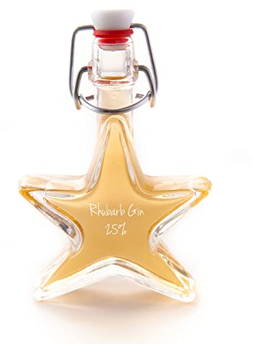 Miniature Gin Gift In a Star shaped Bottle 40ml - 25% (Rhubarb Gin)