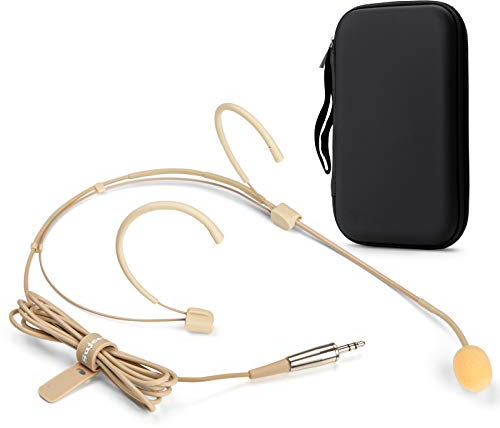Sujeetec Headset Microphone - Discreet Double Ear Hook Headworn Mic fits for PC Voice Amplifier Wireless Body Pack Transmitter for Lectures, Live Performance, Theater, Podcasts - 3.5mm TRS Plug