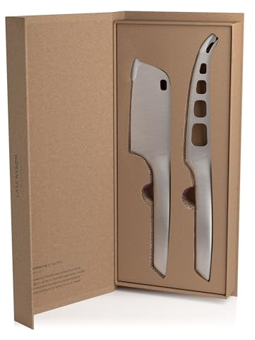 LARS NYSØM Set di coltelli per formaggio 2 pezzi I Coltelli in acciaio inossidabile I Set di utensili per formaggio in acciaio inossidabile di alta qualità (Stainless Steel)