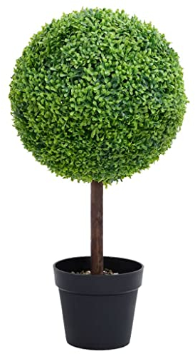 vidaXL Künstlicher Buchsbaum mit Topf Kugelform Kunstpflanze Kunstbaum Zimmerpflanze Dekopflanze Grünpflanze Künstliche Pflanze Deko Grün 50cm