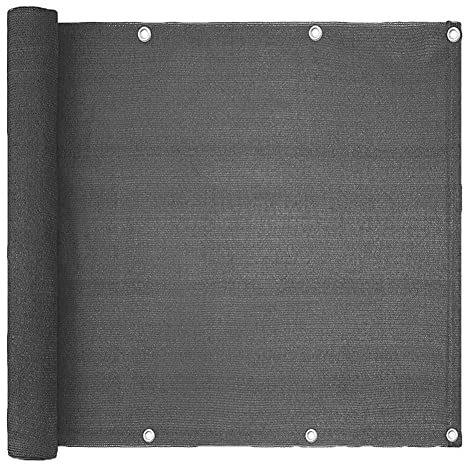 WANGCL Balcony Privacy Fence Cover - UV-Resistant Visibility Reduction Fence Screen for Outdoor Backyard (3.5x16.5ft Black)