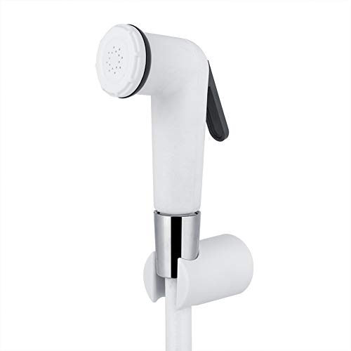 Spruzzatore per bidet per WC,spruzzatore portatile per bidet portatile in plastica ABS per bagno, soffione per doccia con tubo e supporto, Spruzzatore per bidet per WC, spruzzatore portatilattac