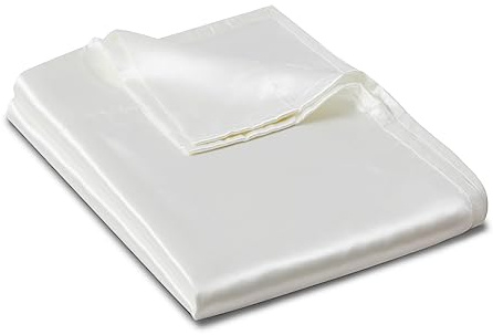 Ersmak Satin Flat Sheet Only, Single Flat Sheet King, Luxury & Ultra Soft Silky Bedding Top Sheet for King Mattress - Ivory White