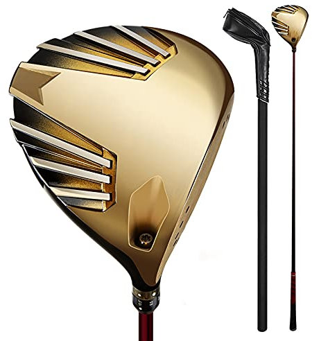 Titan-Golfschläger für Herren, Herren-Golfschläger-Paket-Set, 1 Holz-Schwarz/Gold-R/SR/S-Carbonschaft, geeignet für Anfänger und Fortgeschrittene