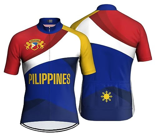 DELIGUO Adsport-Trikots Für Herren - Fahrrad-Shorts, Philippinen, Fahrrad, Outdoor, MTB, Rennen, Sport, Oberteil, Kleidung, Straße, Bergfahrer, Schnell Trocknend, Atmungsaktiv, Wie Abgebildet, L