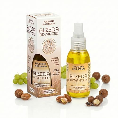 ALZEDA ADVANCED Polierendes Haarserum für Glanz 60ml mit Arganöl, Macadamia, Traubenkerne, Olivenöl und Sonnenblumenkerne | haarpflege | Spray und Haaröl für trockenes Haar | Hair serum