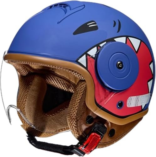 Casco integral de moto para niños, casco scooter homologado ECE con visera solar extraíble, casco scooter para niños y niñas de 3 a 12 años C,46-54CM