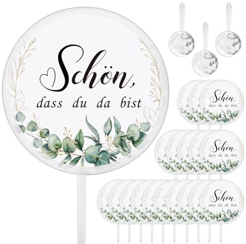 Namalu 30 Stück Faltbarer Handfächer für Hochzeit Schön Dass Du Da Bist Hochzeitsfächer im Eukalyptus Design Fächer für Hochzeit Gastgeschenke Hochzeitsdekoration Hochzeit Party Gäste Taufe