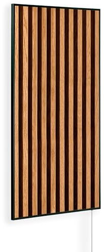 Könighaus bild-infravärmare - 1200 Watt | 5 års garanti | Dubbel överhettningsskydd | Ultraplatt värmeelement för 18-29 m² | Ramfärg: vit | Motiv: 03. Träpanel
