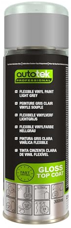Autotek Professional Flexible Vinyl Light Grey Spray Paint - Aerosol Spray for PVC & Vinyl Surfaces 300ml