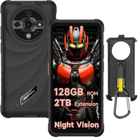 Ulefone Armor X31 Rugged Smartphone, 128GB/2TB TF, 48MP+20MP Night Vision, 6.56 Corning Gorilla Glass, Android 15 Helio G91, 4G 3-Card Slot, 6050mAh 18W, IP68 Waterproof Mobile Phones Unlocked NFC