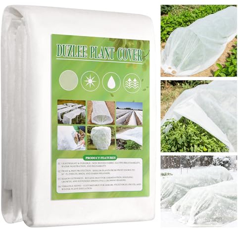 Garden Fleece Frost Protection, 3mx6m Horticultural Fleece for Plants, Non-Woven Fabric Winter Plant Cover Blanket, Extra Large Anti-Freeze Cloth, Cold Weather Protection for Gardens (10×20ft/3x6m)
