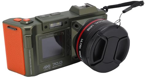 Sxhlseller DSLR -Kamera, 70MP 4K 50x Zoom Auto Focus Weitwinkel F1.8 Digitalkamera mit Doppelbildschirm für das Reisen, Ausgestattet mit WLAN, 50 -Fach Digitaler Zoom (Green)