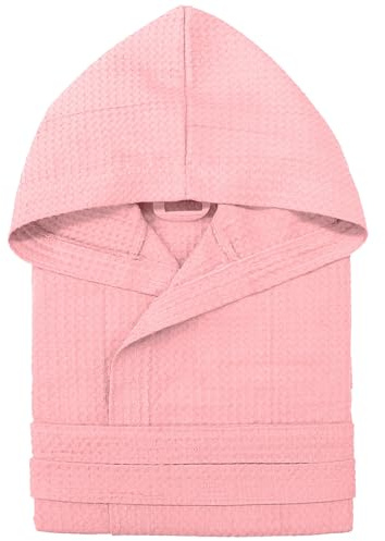 Nada Home Accappatoio Nido d’Ape Unisex Uomo Donna in cotone con Cappuccio, Tasche e Cintura – Leggero, Assorbente, Traspirante – Ideale per Casa, SPA, Piscina, Palestra e Viaggi