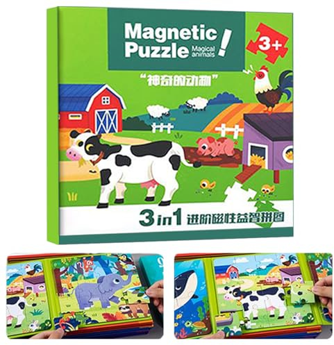 Magnetleksak – småbarnsleksak, pusselbok med inlärningsaktiviteter | Magnetiska resespel för och flickor, barn, ålder 2–6 – bilflygplan